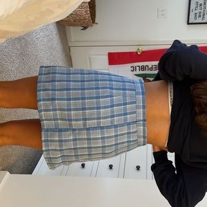 Blue plaid mini skirt